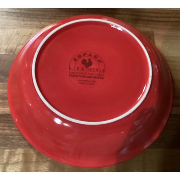 Tabletops Unlimited Espana Salad Pasta Dessert Plate 8" Set of 4 Red - Picture 9 of 9